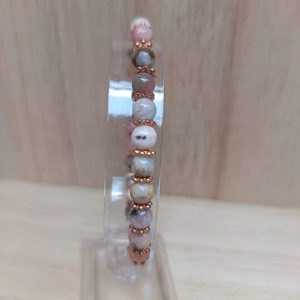 Bracelet "Ancrages et Douceur" en Jaspe Terreux et Finitions Rosées