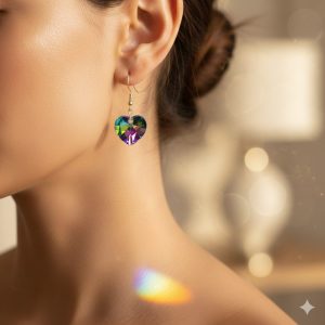 Boucles d'Oreilles "Cœurs de l'Arc-en-Ciel" à Reflets Boréaux