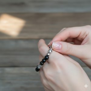 Bracelet Perles "Éclat Nocturne" - Hématite, Obsidienne et perles de verres