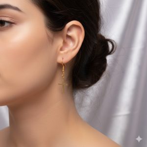 "Éclat de Foi" – Boucles d'oreilles Croix de Lumière