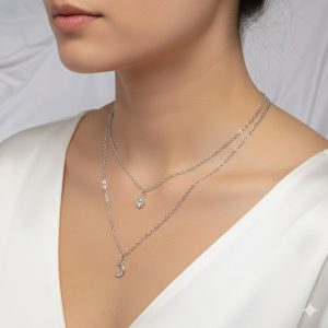 Collier double Soleil et Lune