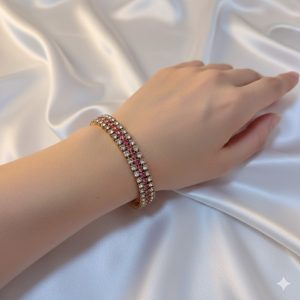 Bracelet acier inoxydable rouge et blanc