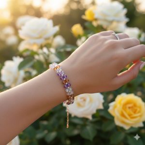 Bracelet 4 couleurs perles de verre