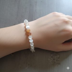 Bracelet Artisanal en Sélénite et Pierre de Lune