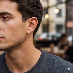 boucle d'oreille étoile acier inox