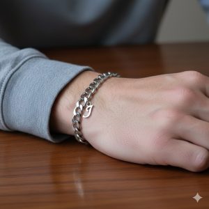 Bracelet lettres acier inoxydable homme