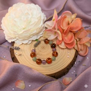 Le P’tit Serein : Bracelet Artisanal en Ambre et Pierres Naturelles pour Bébé
