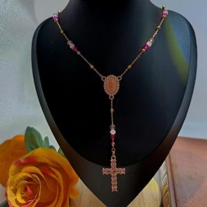Chapelet de la Grâce – Collier Artisanal en Acier PVD Doré