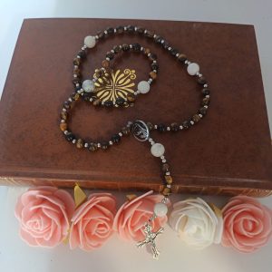 Chapelet Artisanal en Œil de Tigre et Merlinite