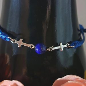 Bracelet Artisanal en Nylon Réglable, Pierre Naturelle et Breloque au Choix – Fait Main