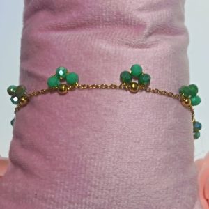 Bracelet Artisanal en Perles de Verre et Acier Inoxydable