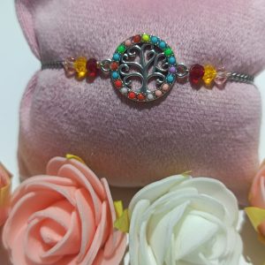 Bracelet Arbre de Vie Multicolore et Perles de Verre Facettées